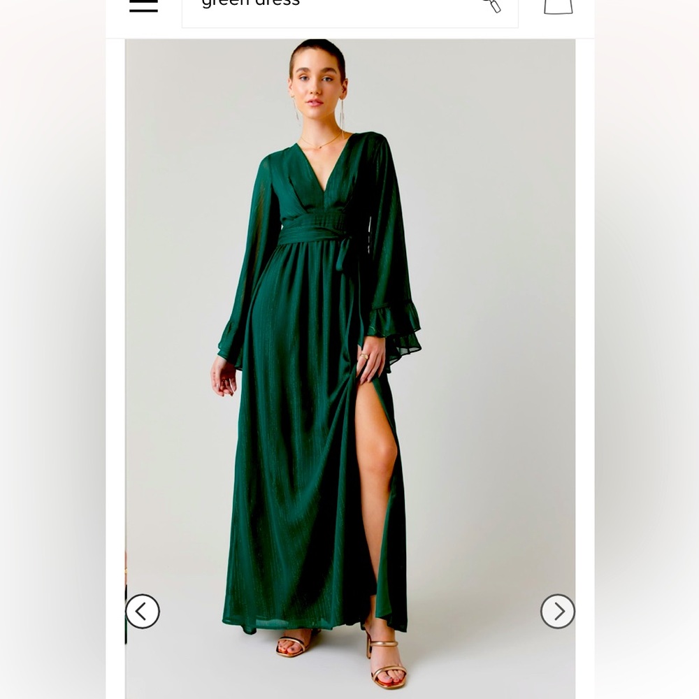 Beautiful green maxi dress flowy sleeves